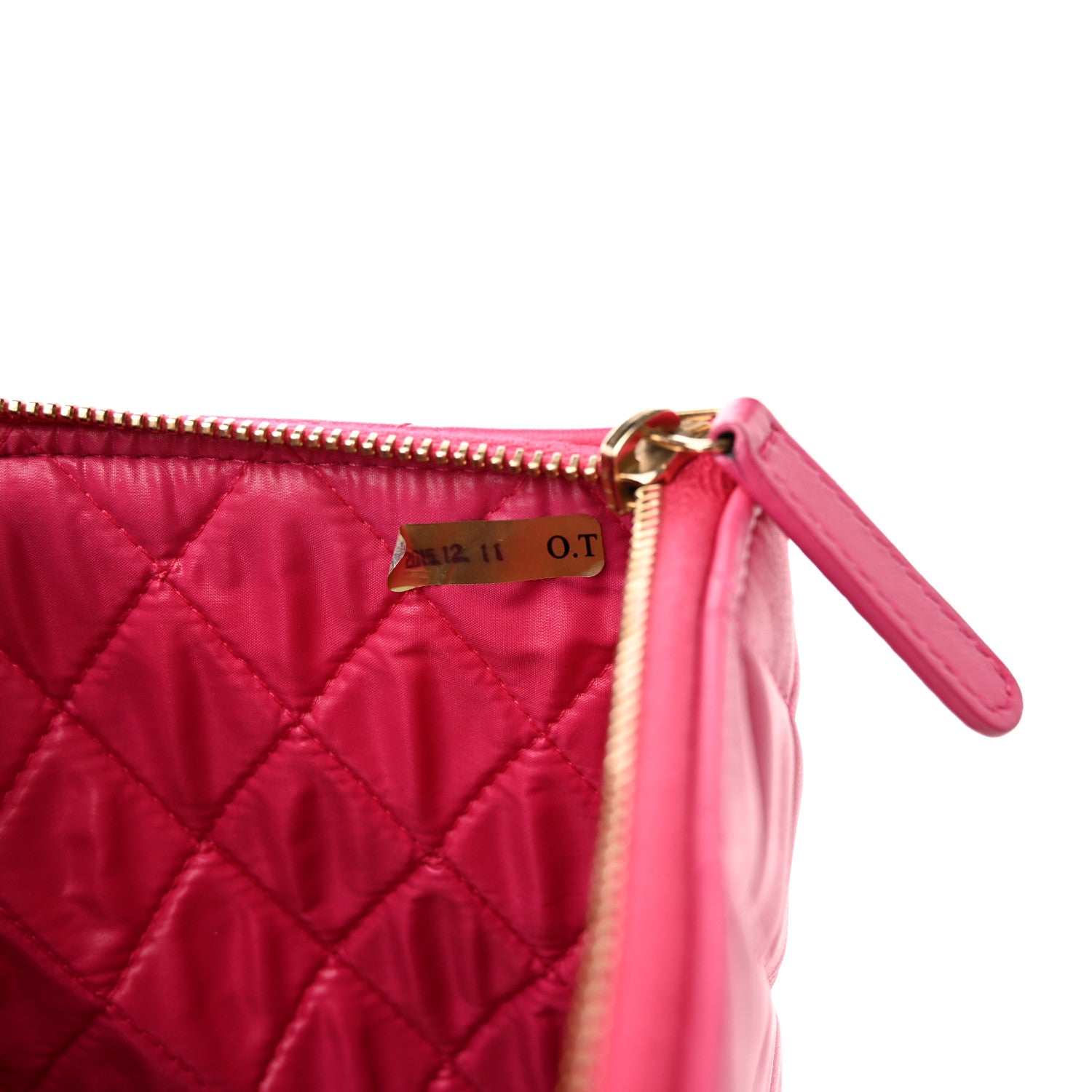 Chanel Lambskin Quilted Medium Cosmetic Case Dark Pink 7 of 14