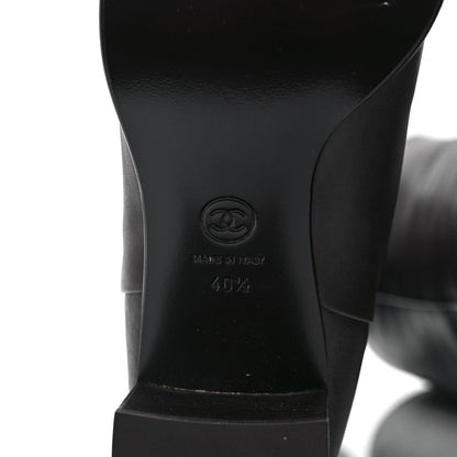 Chanel Calfskin CC High Boots 40.5 Brown 6 of 8