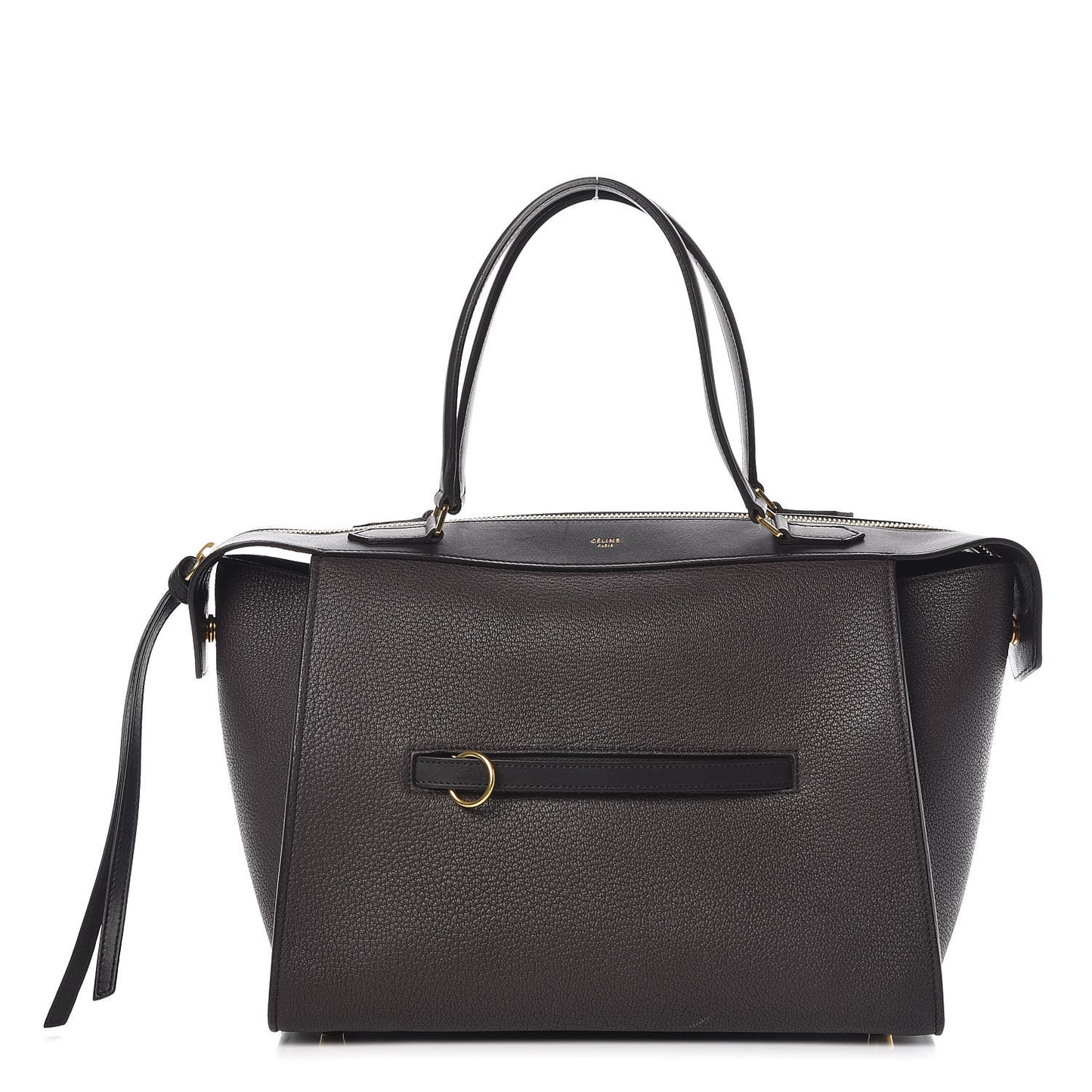 Goatskin Smooth Calfskin Small Ring Bag Dark Taupe