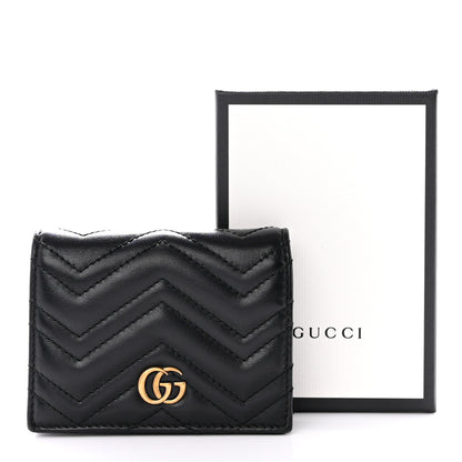 Gucci Calfskin Matelasse GG Marmont Card Case Wallet Black 10 of 10