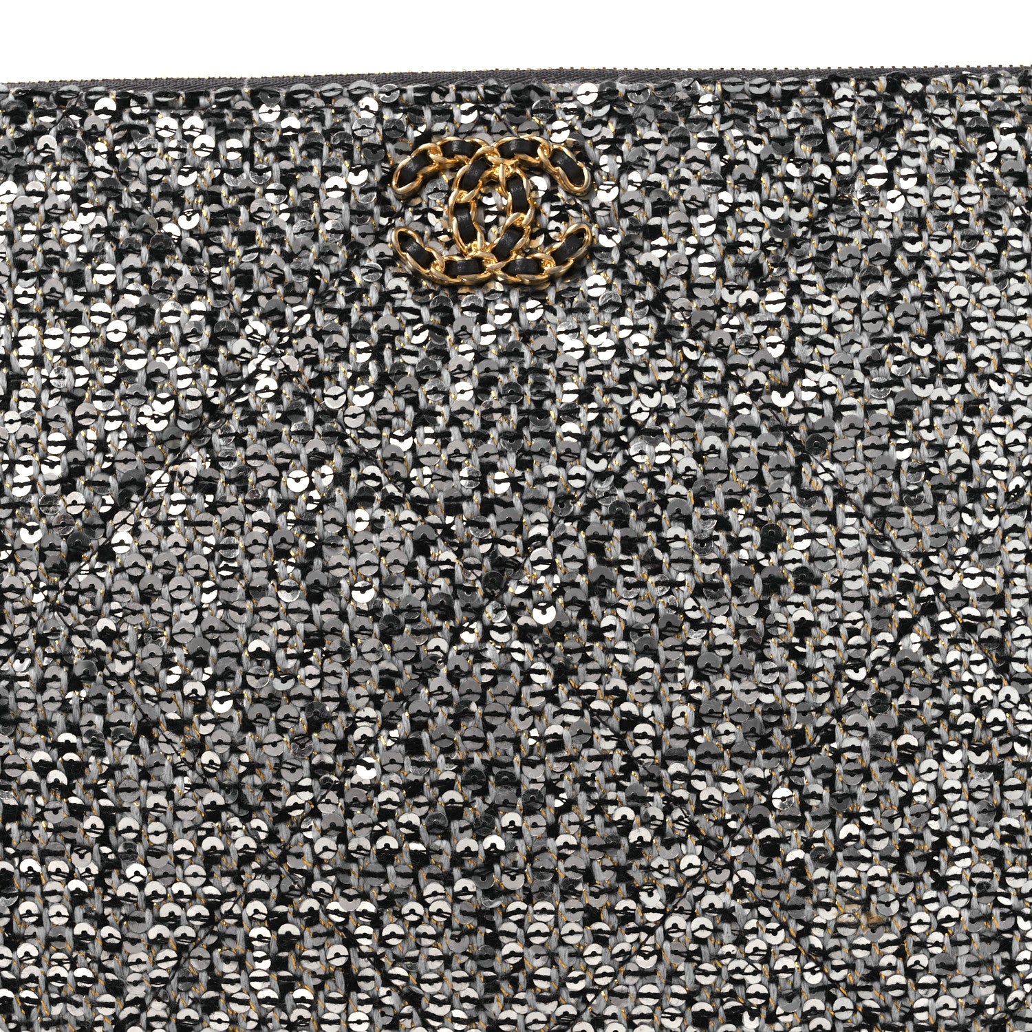 Chanel Sequins Medium 19 Pouch Silver 8 of 13