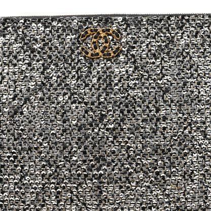 Chanel Sequins Medium 19 Pouch Silver 8 of 13