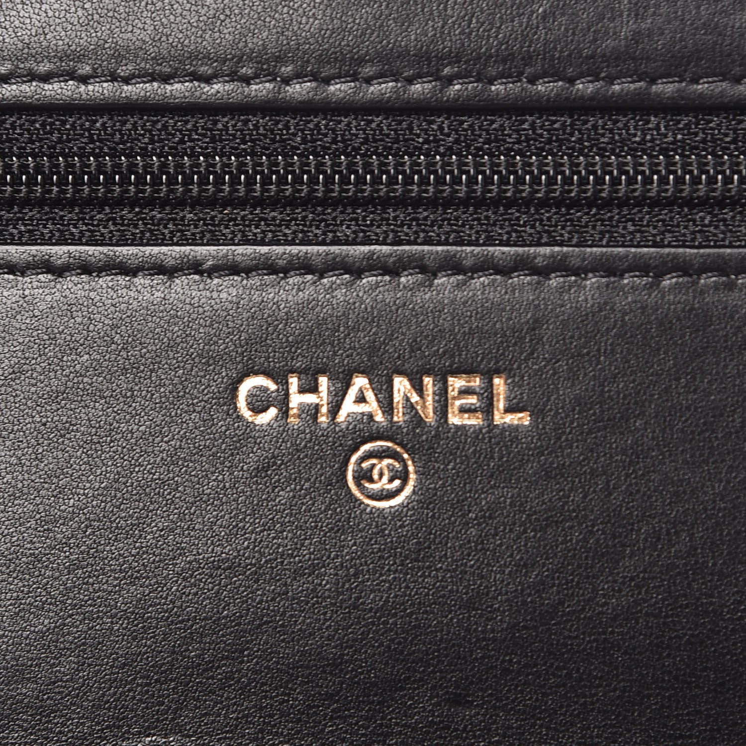 Chanel Lambskin Quilted Studded Wallet On Chain WOC Black 7 of 11