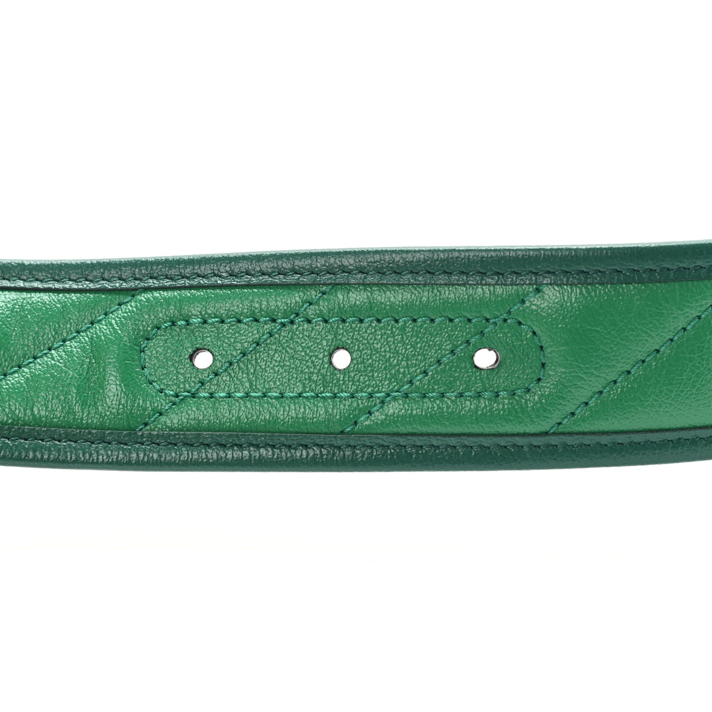 Vintage Effect Calfskin Matelasse Diagonal Enamel Double G 40mm Belt 95 38 Pavone