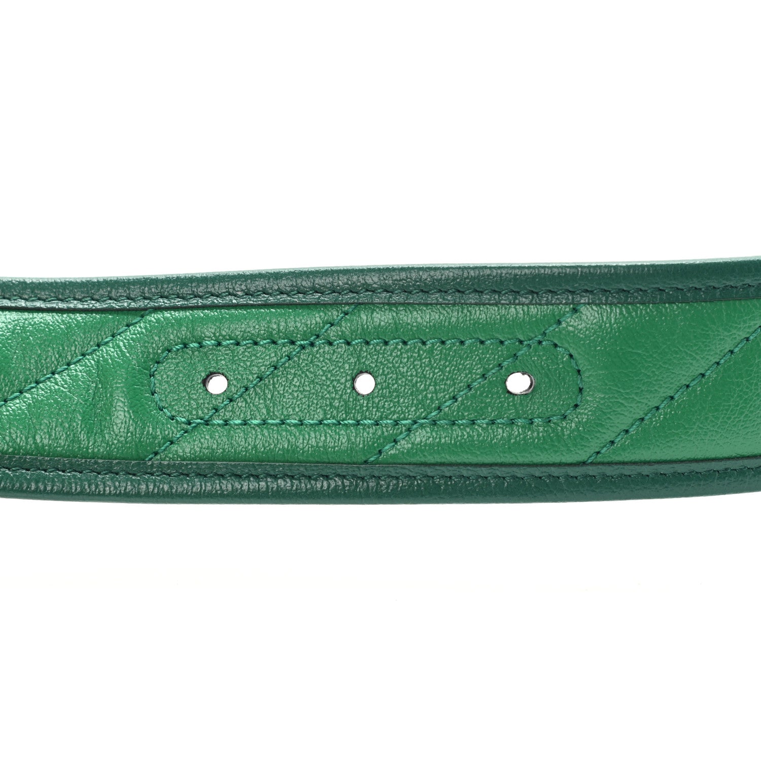 Gucci Vintage Effect Calfskin Matelasse Diagonal Enamel Double G 40mm Belt 95 38 Pavone 4 of 7