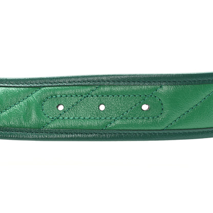 Gucci Vintage Effect Calfskin Matelasse Diagonal Enamel Double G 40mm Belt 95 38 Pavone 4 of 7