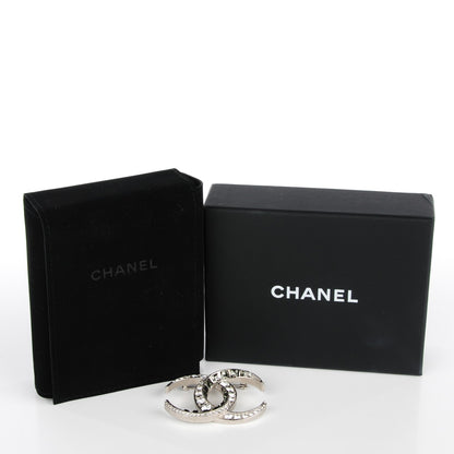 Chanel Baguette Crystal CC Brooch Silver 3 of 5