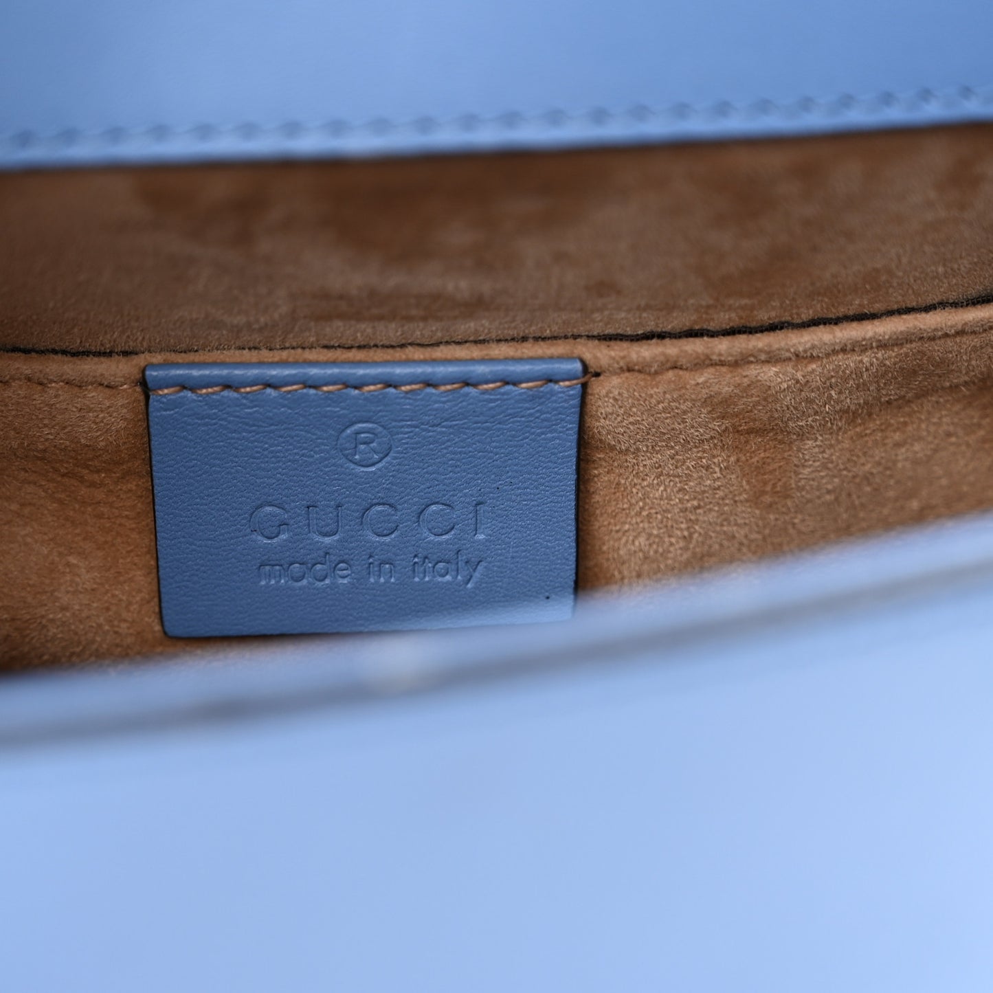 Calfskin Mini Sylvie Chain Shoulder Bag Clear Sky Blue