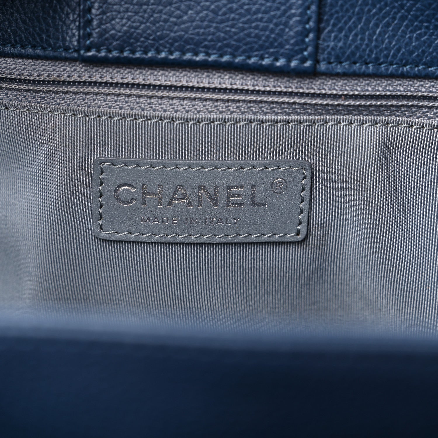 Chanel Calfskin Cerf Executive Shopper Tote Blue 6 of 15