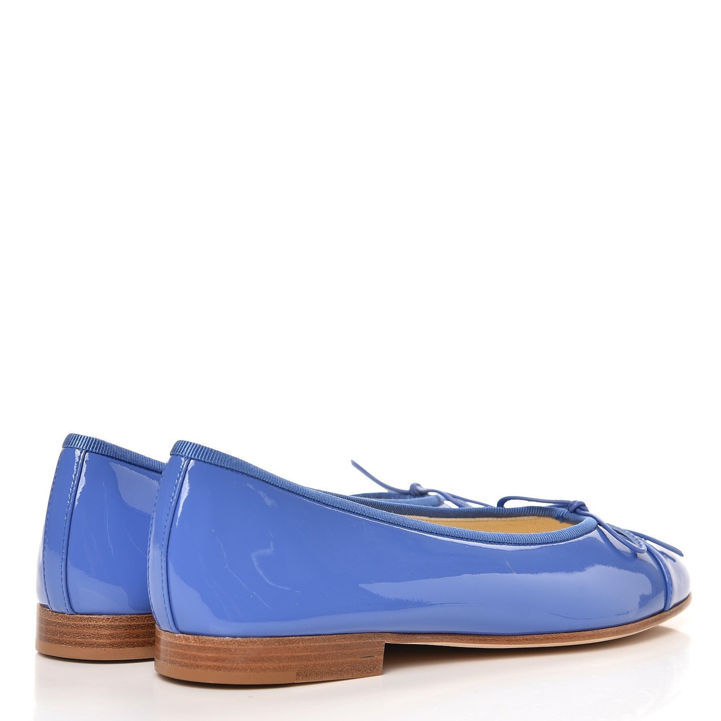 Calfskin Patent CC Cap Toe Ballerina Flats 37 Blue