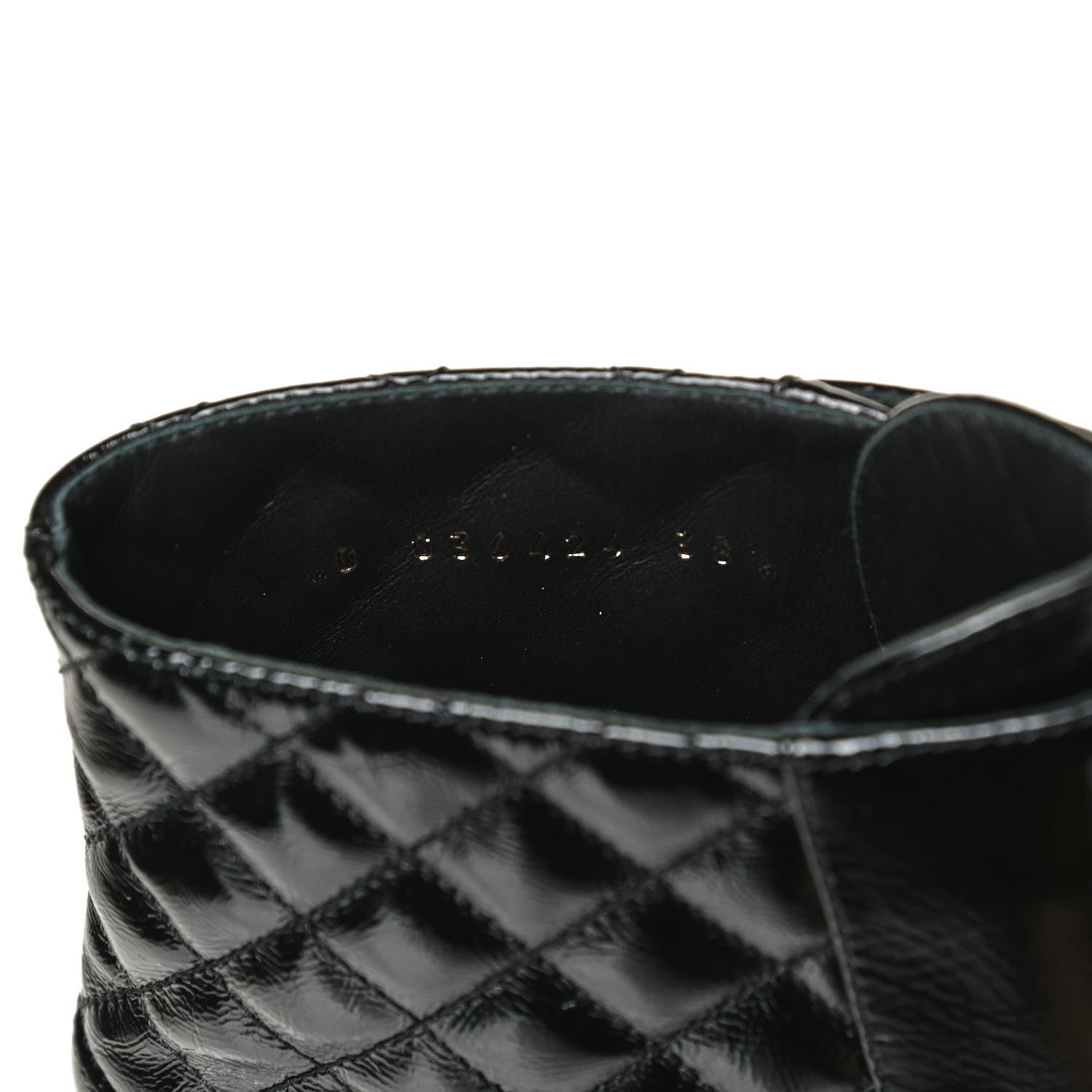 Chanel Shiny Calfskin Quilted Lace Up Combat Boots 38.5 Black 10 of 14