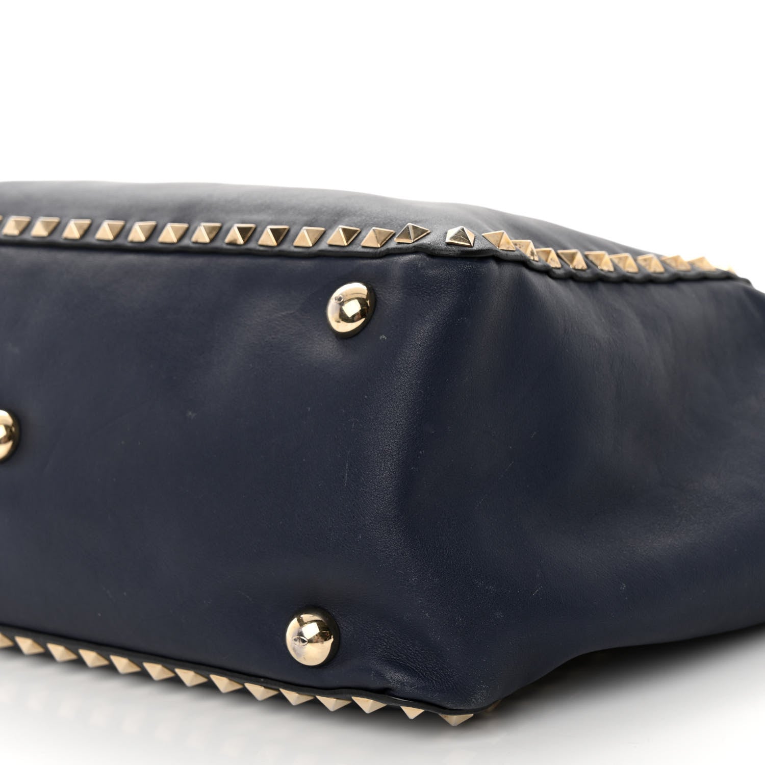 Valentino Garavani Vitello Medium Rockstud Tote Marine 8 of 10