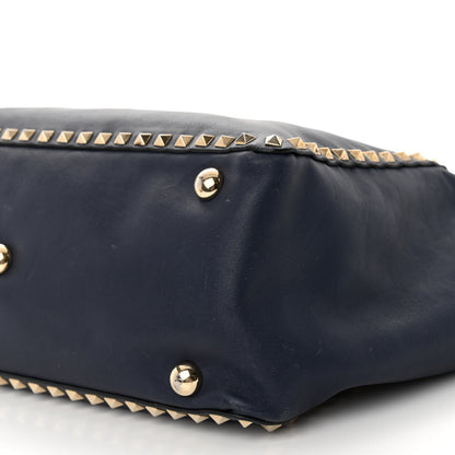 Valentino Garavani Vitello Medium Rockstud Tote Marine 8 of 10
