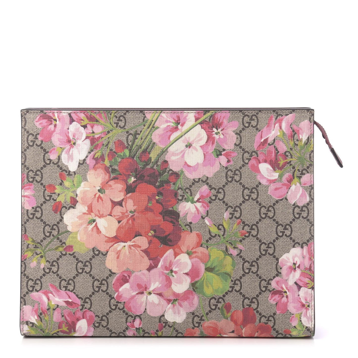 GG Supreme Monogram Blooms Large Cosmetic Case Beige Multicolor Dry Rose