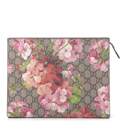 Gucci GG Supreme Monogram Blooms Large Cosmetic Case Beige Multicolor Dry Rose 1 of 11
