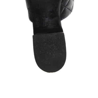 Chanel Lambskin Patent Quilted Chain Mules 38 Black 13 of 16