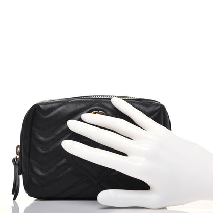 Gucci Calfskin Matelasse GG Marmont Cosmetic Case Black 2 of 14