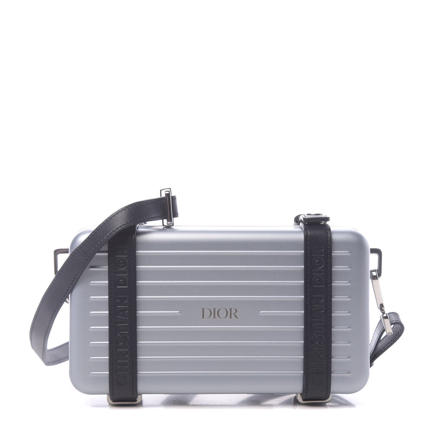 X RIMOWA Aluminum Personal Clutch On Strap Bleu