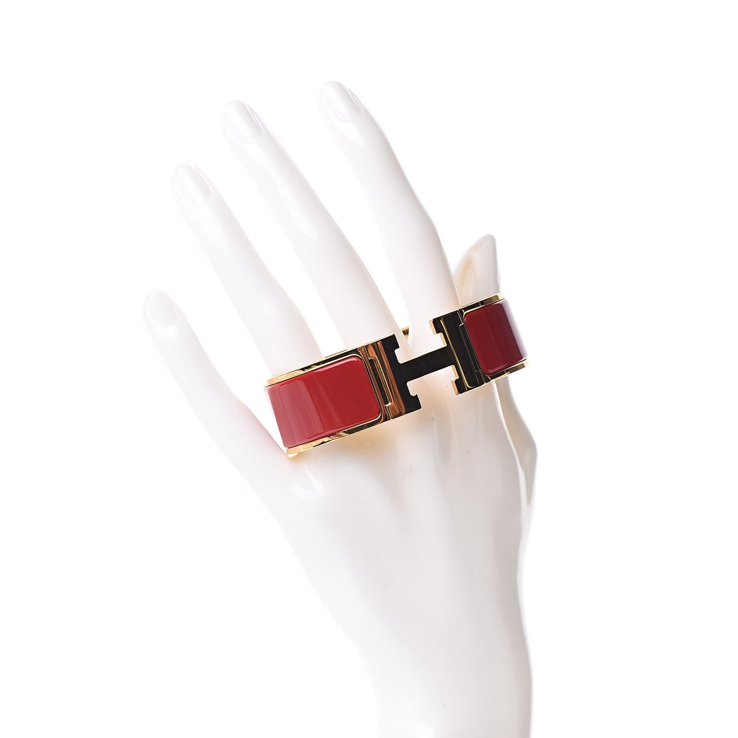 Enamel Wide Clic Clac H Bracelet GM Red