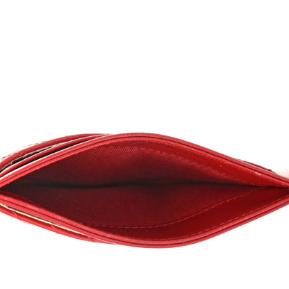 Chanel Caviar Chevron Quilted Card Holder Dark Red 4 of 4