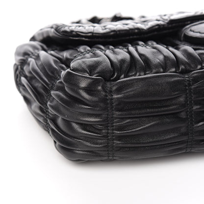 Prada Nappa Gaufre Flap Chain Shoulder Bag Black 8 of 9