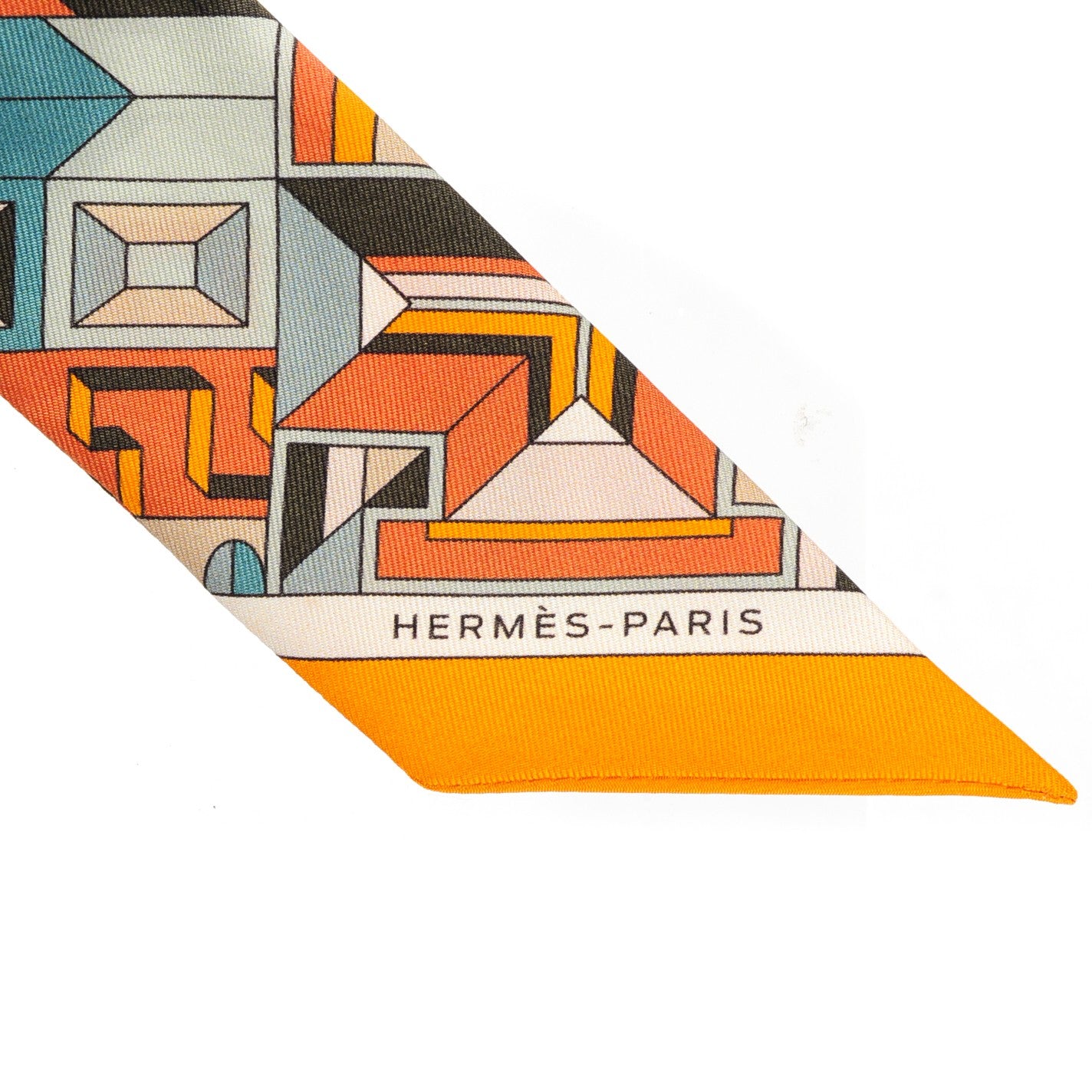 Hermes Silk Le Fil d'Ariane Twilly Jaune Doré Vert Rouge Clair 4 of 5
