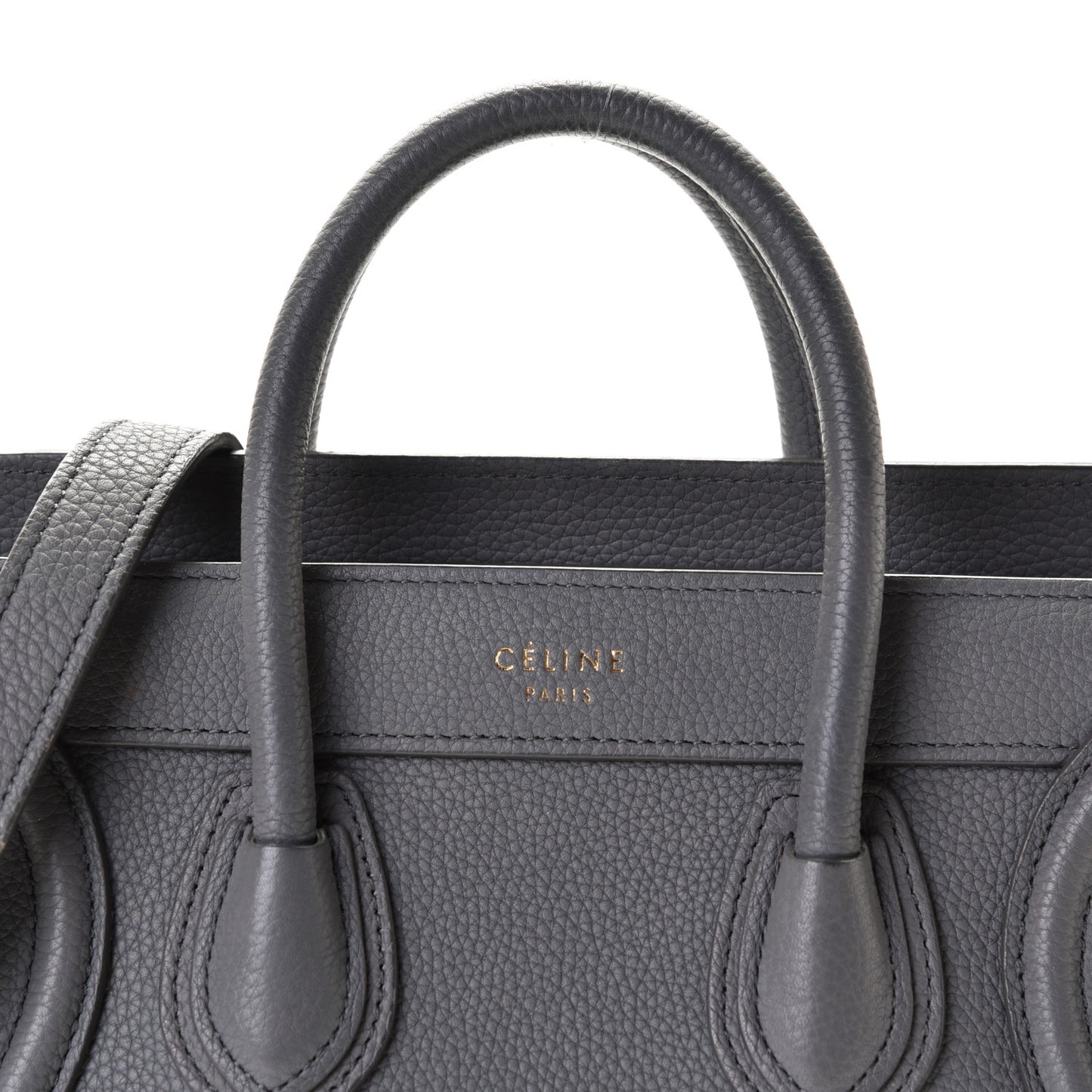 Drummed Calfskin Nano Luggage Kohl