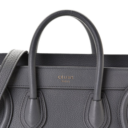 Celine Drummed Calfskin Nano Luggage Kohl 7 of 7