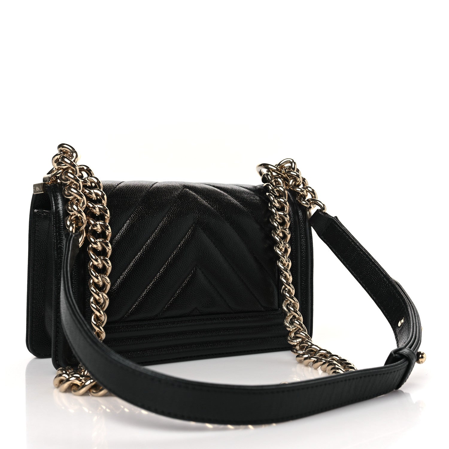 Chanel Calfskin Chevron Quilted Small Boy Flap Black 3 of 10