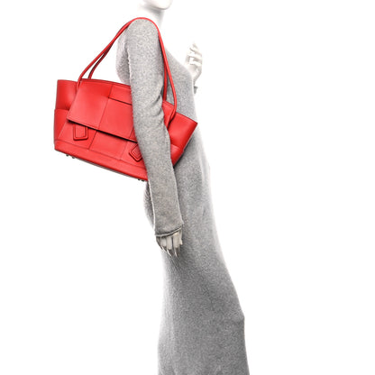 Bottega Veneta French Calfskin Maxi Intrecciato Medium Arco Red 2 of 9