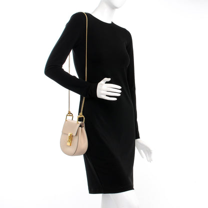 Chloe Grained Lambskin Mini Drew Shoulder Bag Abstract White 2 of 9