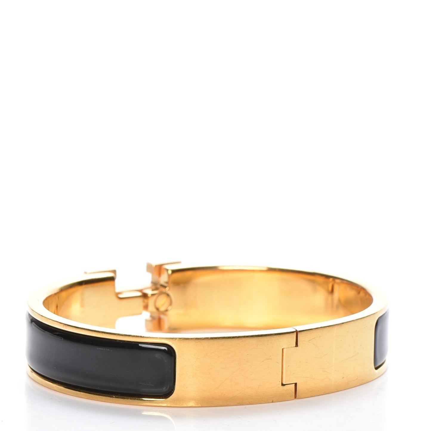 Enamel Narrow Clic Clac H Bracelet PM Black
