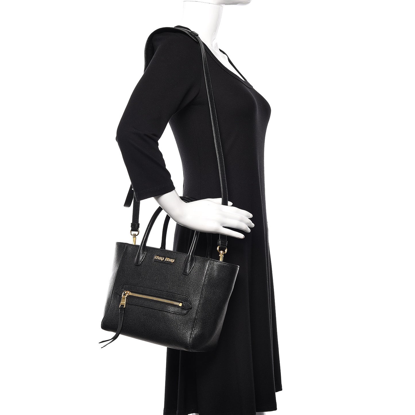 Goatskin Madras Tote Black