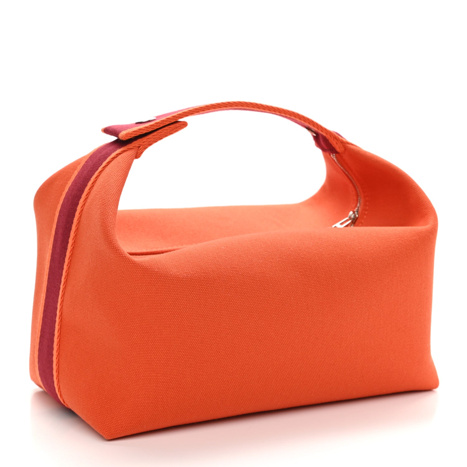 Hermes Canvas Large Bride-A-Brac Pouch Orange Feu Burgundy 3 of 9