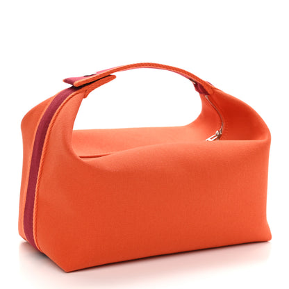 Hermes Canvas Large Bride-A-Brac Pouch Orange Feu Burgundy 3 of 9