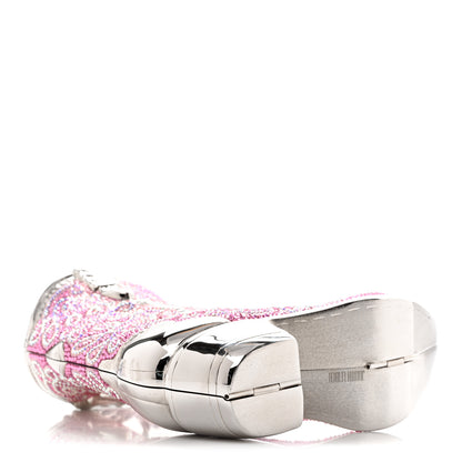 Judith Leiber Swarovski Crystal Cowboy Boot Austin Minaudiere Clutch Pink 4 of 11