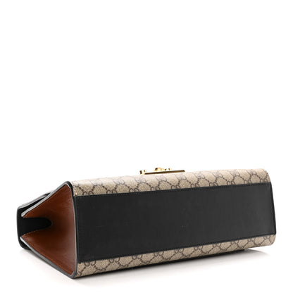 Gucci GG Supreme Monogram Calfskin Medium Padlock Shoulder Bag Beige Black Cuir 4 of 11