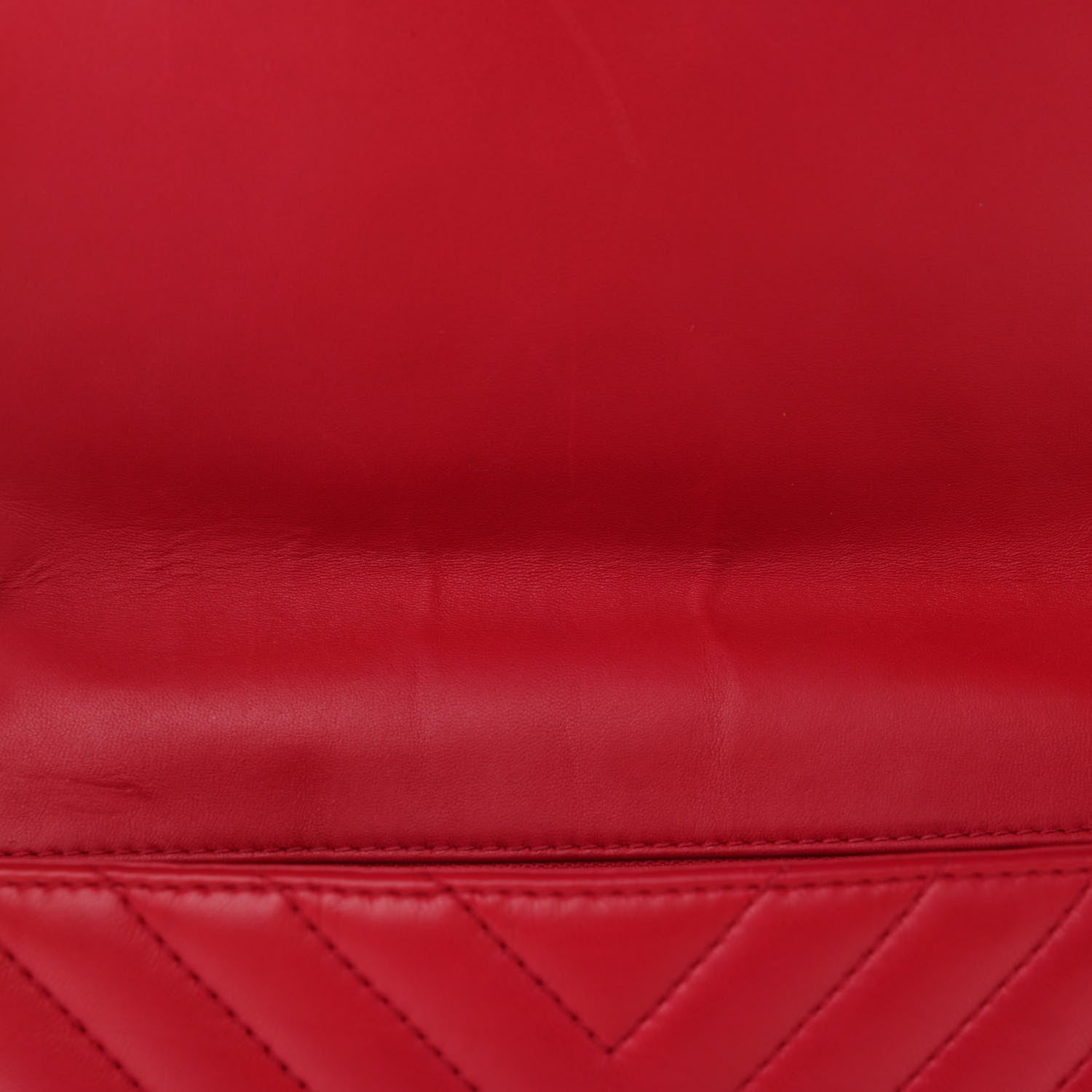 Chanel Lambskin Chevron Quilted Maxi Single Flap Red 11 of 12