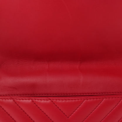 Chanel Lambskin Chevron Quilted Maxi Single Flap Red 11 of 12