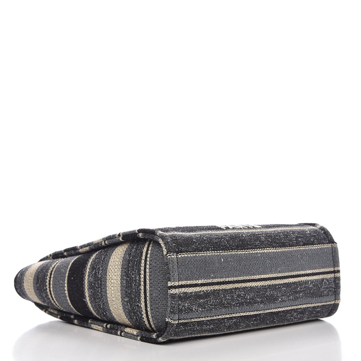 Striped Canvas Small Deauville Tote Grey Black