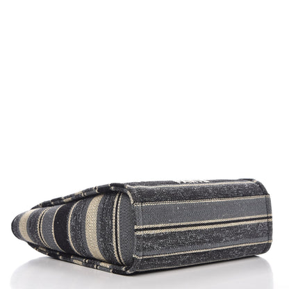 Chanel Striped Canvas Small Deauville Tote Grey Black 4 of 9
