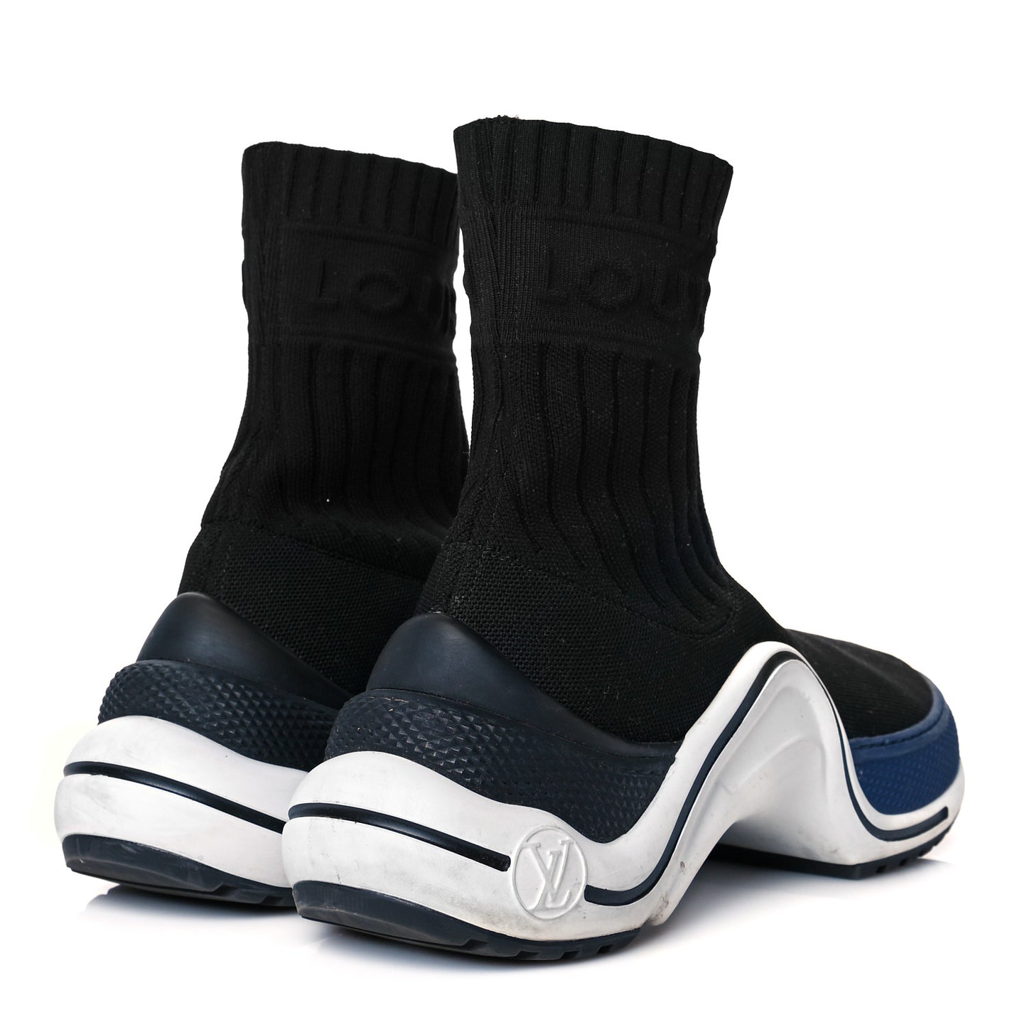 Stretch Textile LV Archlight Sneaker Boots 36 Black Blue