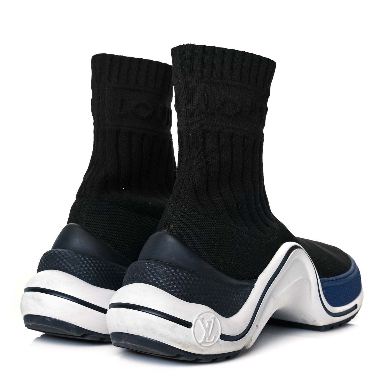 Louis Vuitton Stretch Textile LV Archlight Sneaker Boots 36 Black Blue 4 of 12