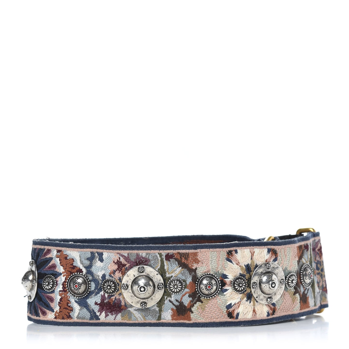 Canvas Embroidered Studded KaleiDiorscopic Shoulder Strap Multicolor