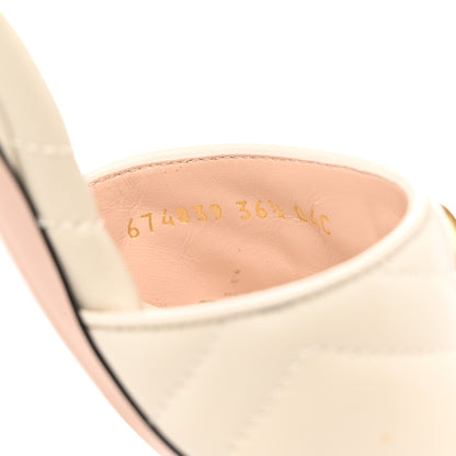 Gucci Nappa Matelasse GG Marmont 75mm Slide Sandals 36.5 Mystic White 8 of 9