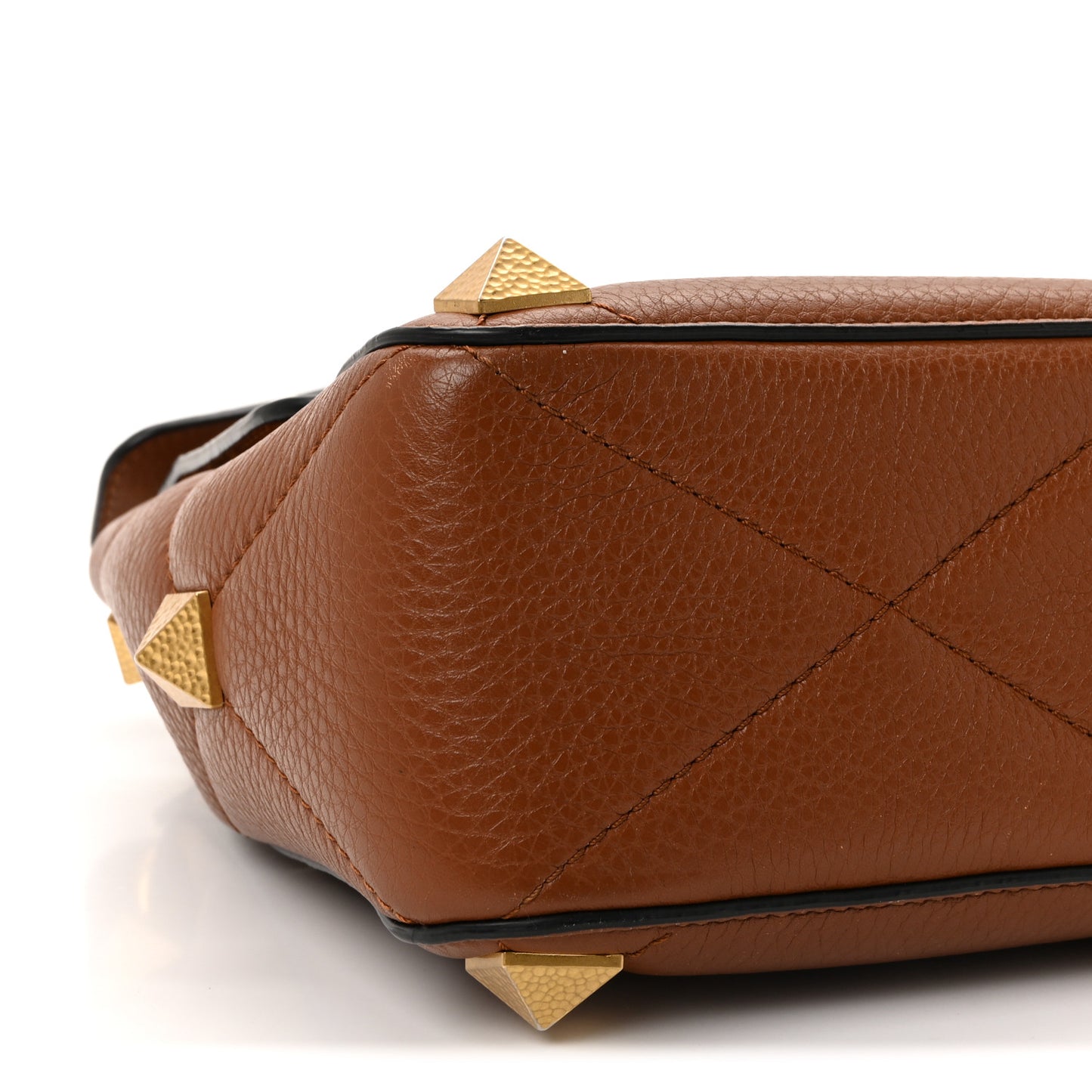 Grained Calfskin Large Roman Stud Shoulder Bag Selleria