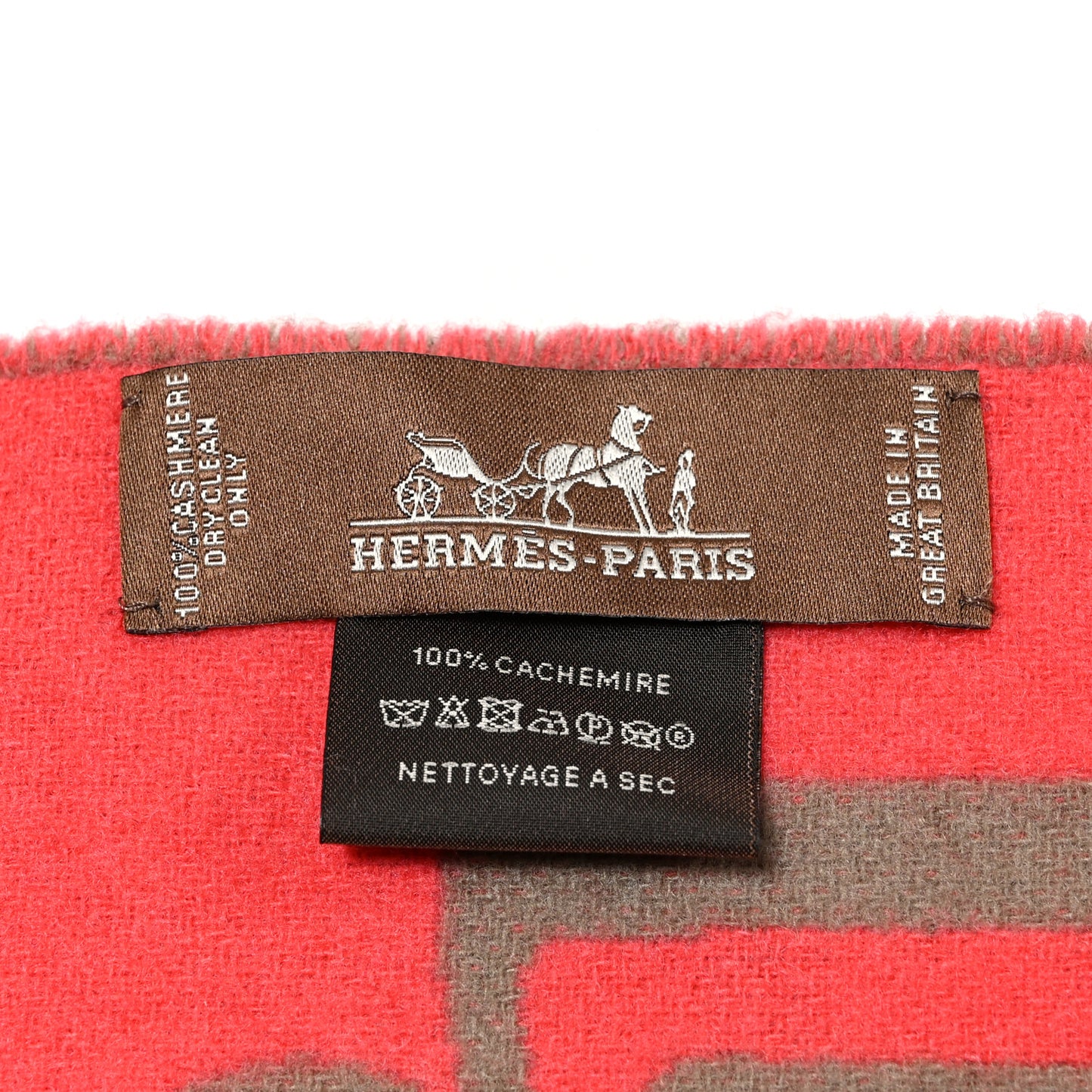 Cashmere Casaque Do Re Boucles Muffler Kraft Geranium