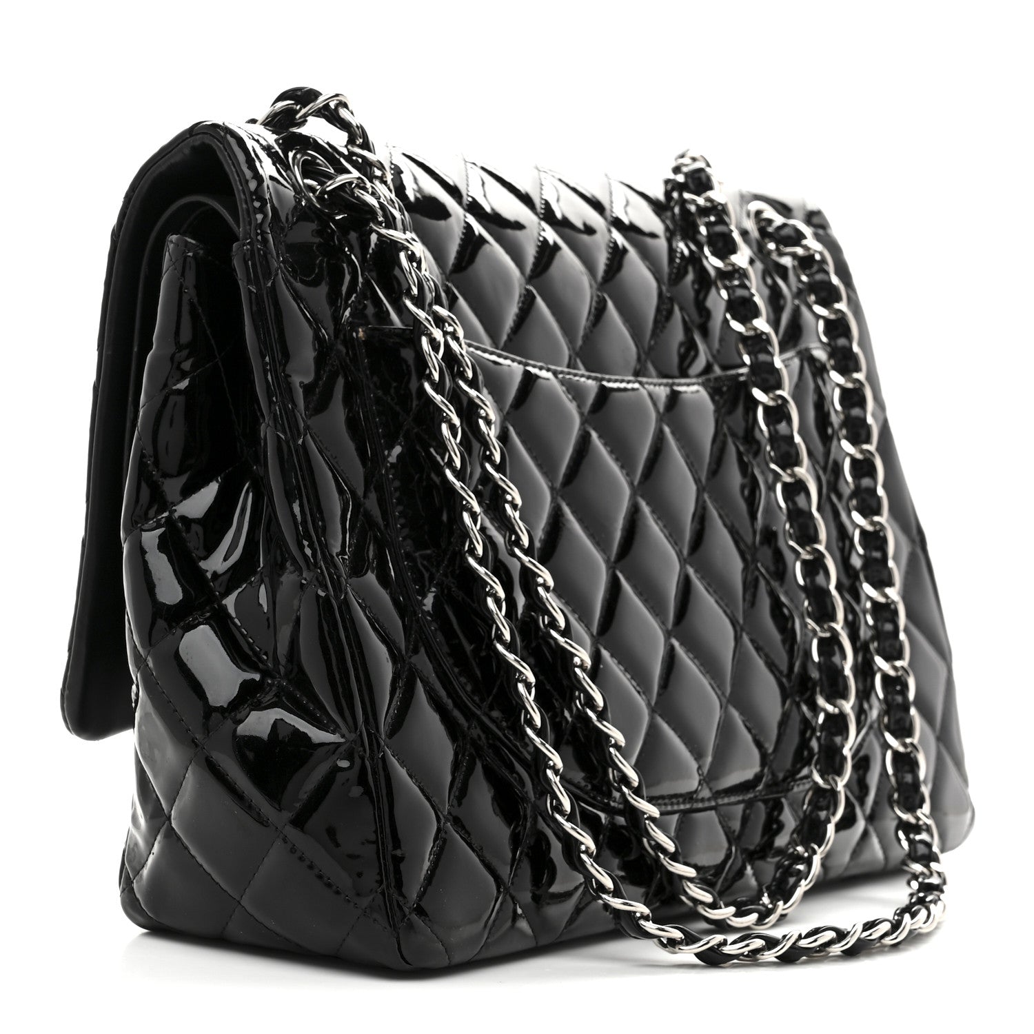 Chanel Patent Quilted Maxi Double Flap Black 3 of 10