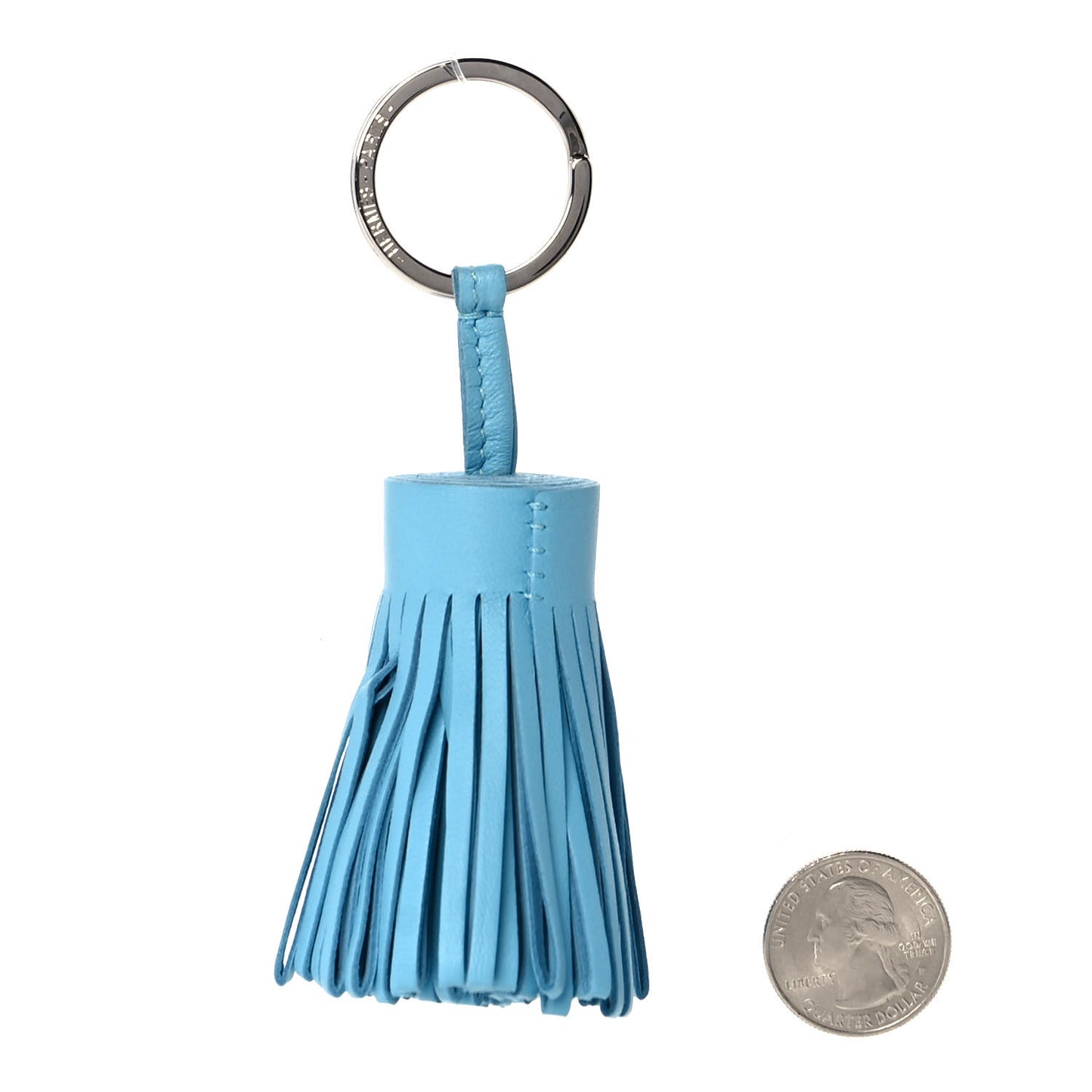 Lambskin Carmen Tassel Key Holder Celeste