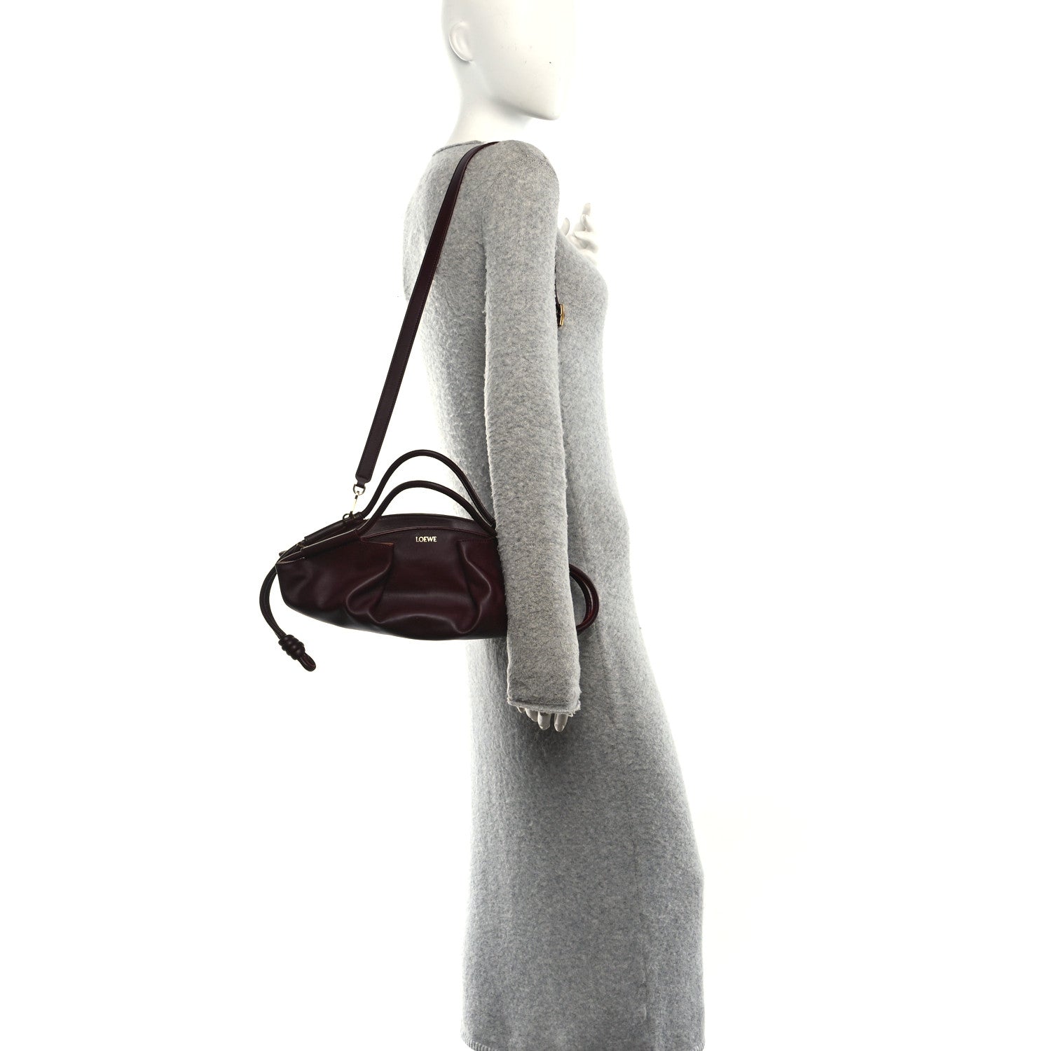 Loewe Shiny Nappa Calfskin Small Paseo Bag Burgundy 2 of 10
